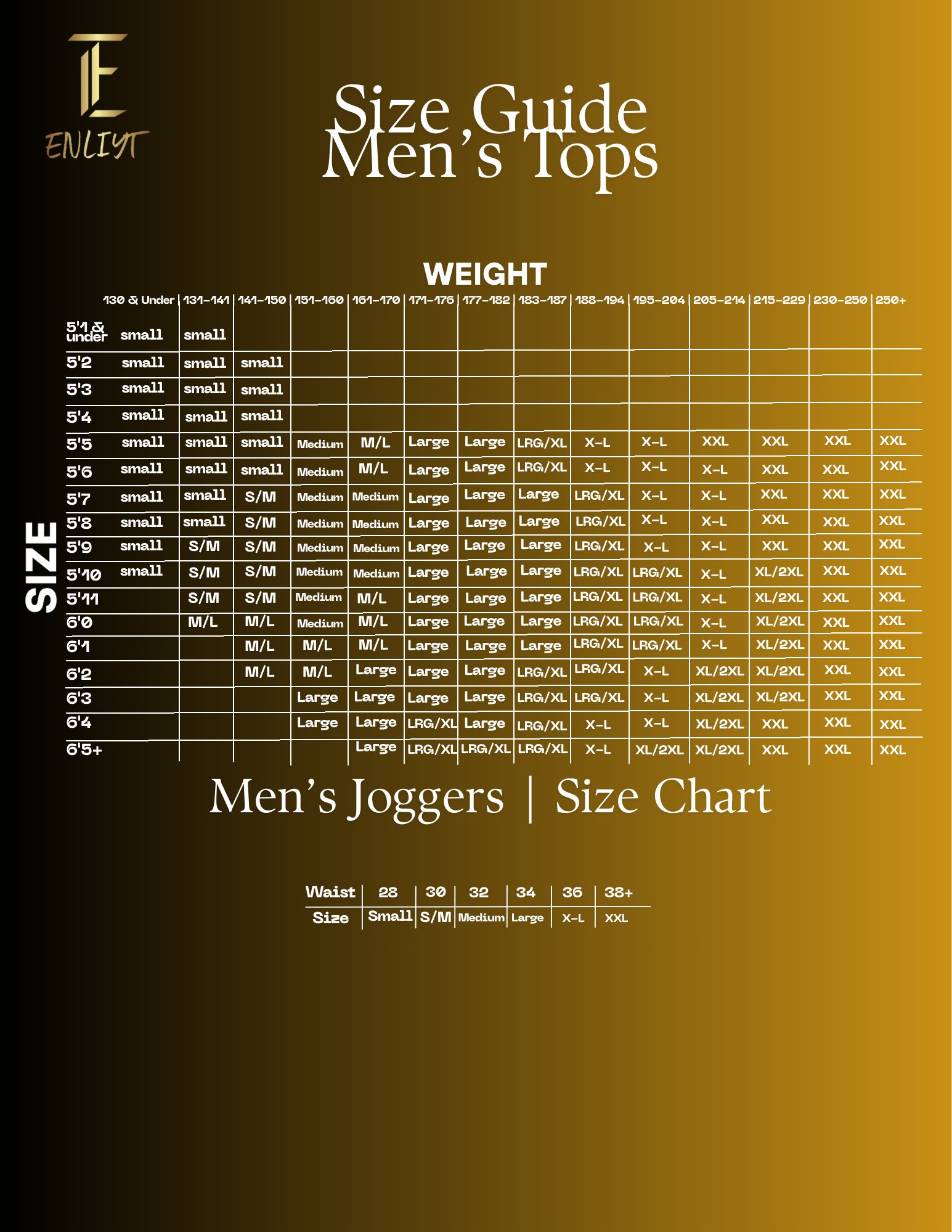 Tracksuit Size Chart